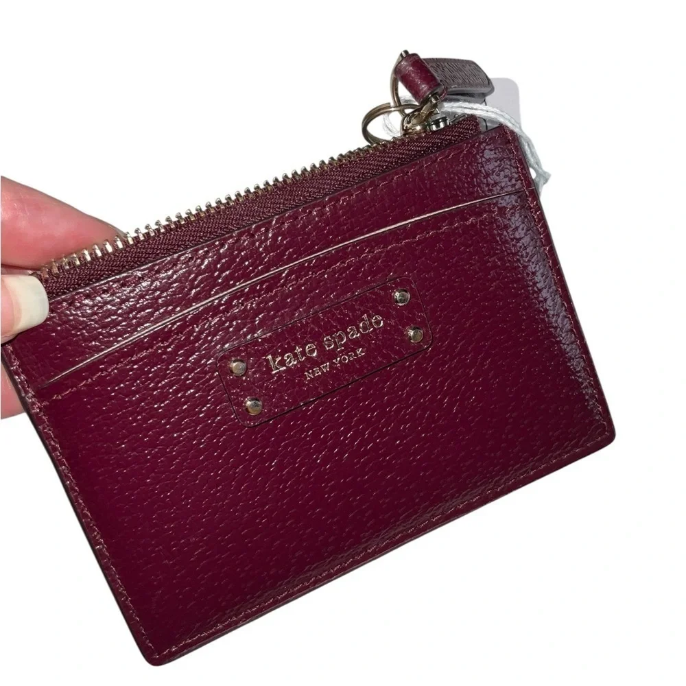 Kate Spade Burgundy Leather Card Holder